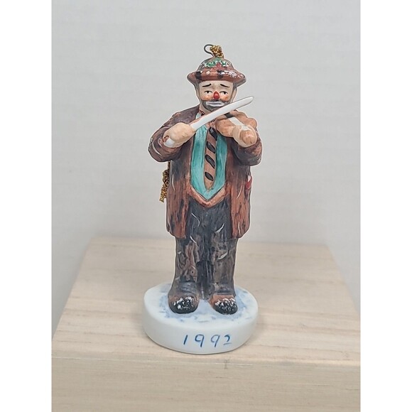 Vintage Emmett Kelly Clown Figurine Christmas Tune 1992 Ornament Dave Grossman - Picture 1 of 3